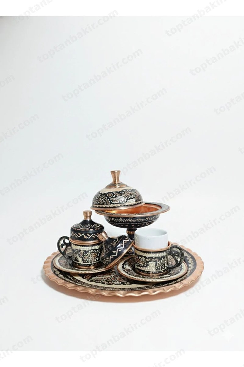 Erzincan Hand-Engraved Copper Coffee Set – E1