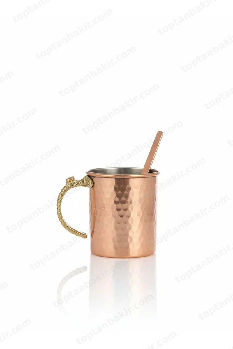 Copper Mule Mug with Brass Handle (with Copper Stir Rod, Tin-Lined)