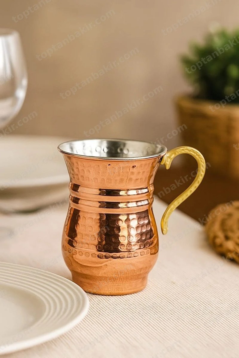 Rope-Edged Copper Cup, Set of 2