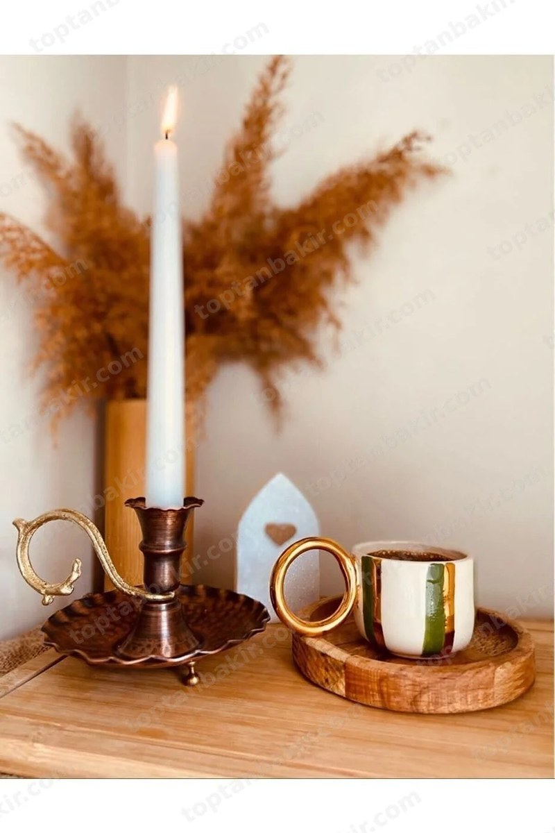Aben Antiqued Copper Candle Holder, Set of 2