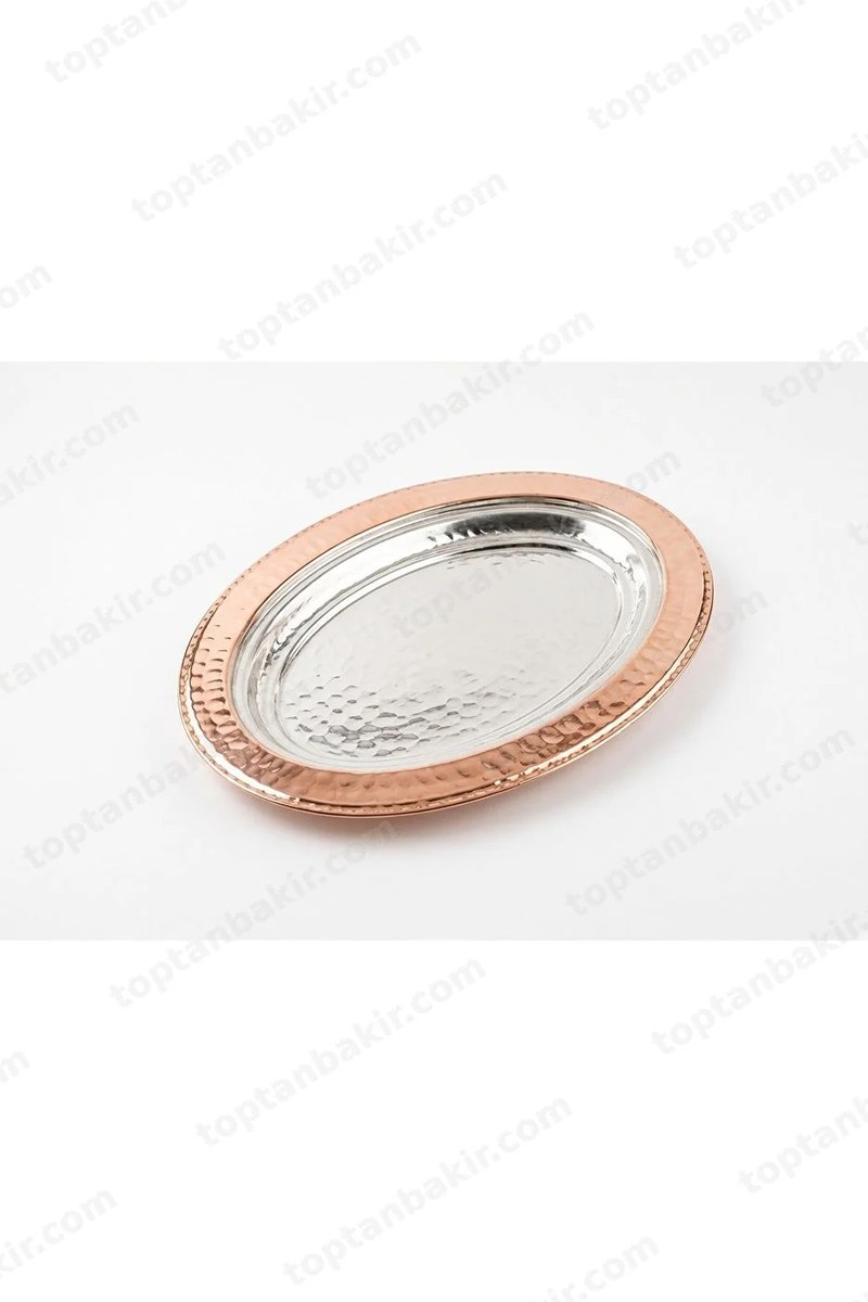 Hammered Copper Boat-Shaped Serving Dish – 27 Cm