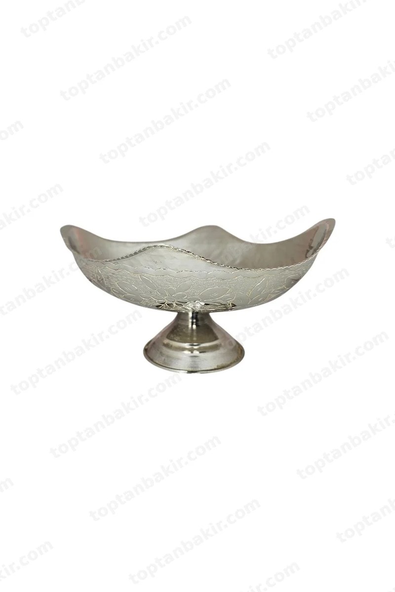 Handmade Copper Gondola (Kayık) Footed Decorative Serving Platter – Hammered Pattern, 32 CM