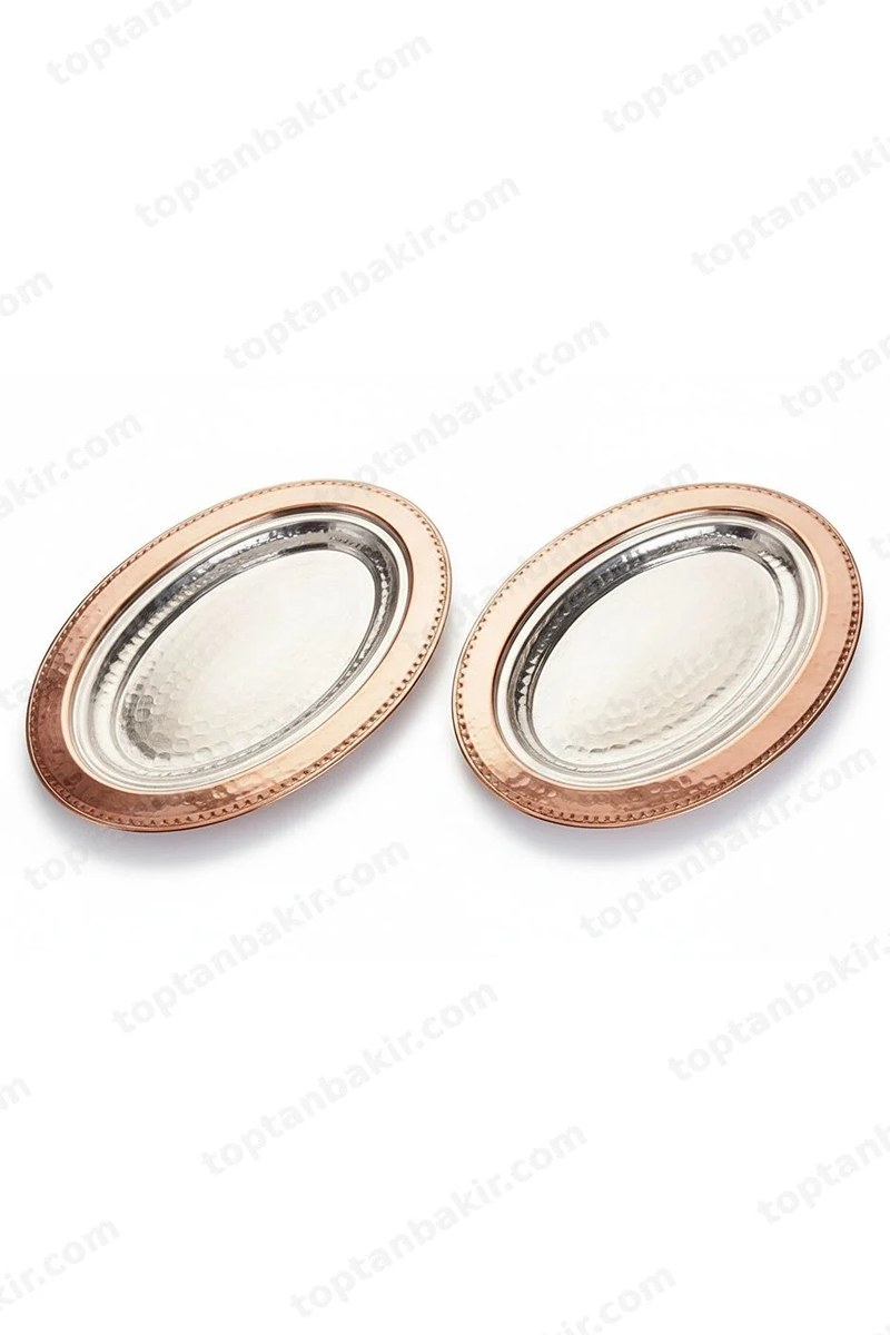 Luxury Handcrafted Pure Copper Boat-Shaped (Kayık) Serving Dish Set (2 Pieces)