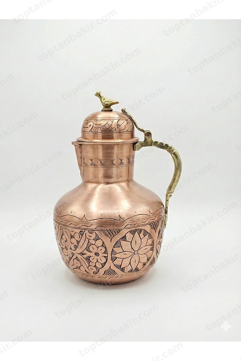 Traditional Hand-Engraved Copper Pitcher – 3 Lt