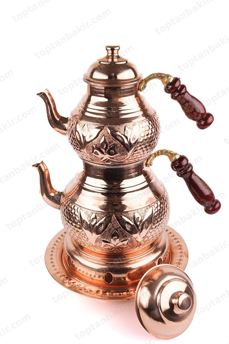 Hand-Engraved Copper Tulip Tea Kettle – Thick Gauge, Stovetop