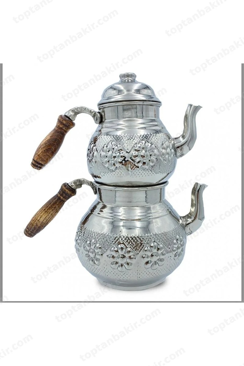 Nickel-Plated Copper Small Turkish Tea Kettle