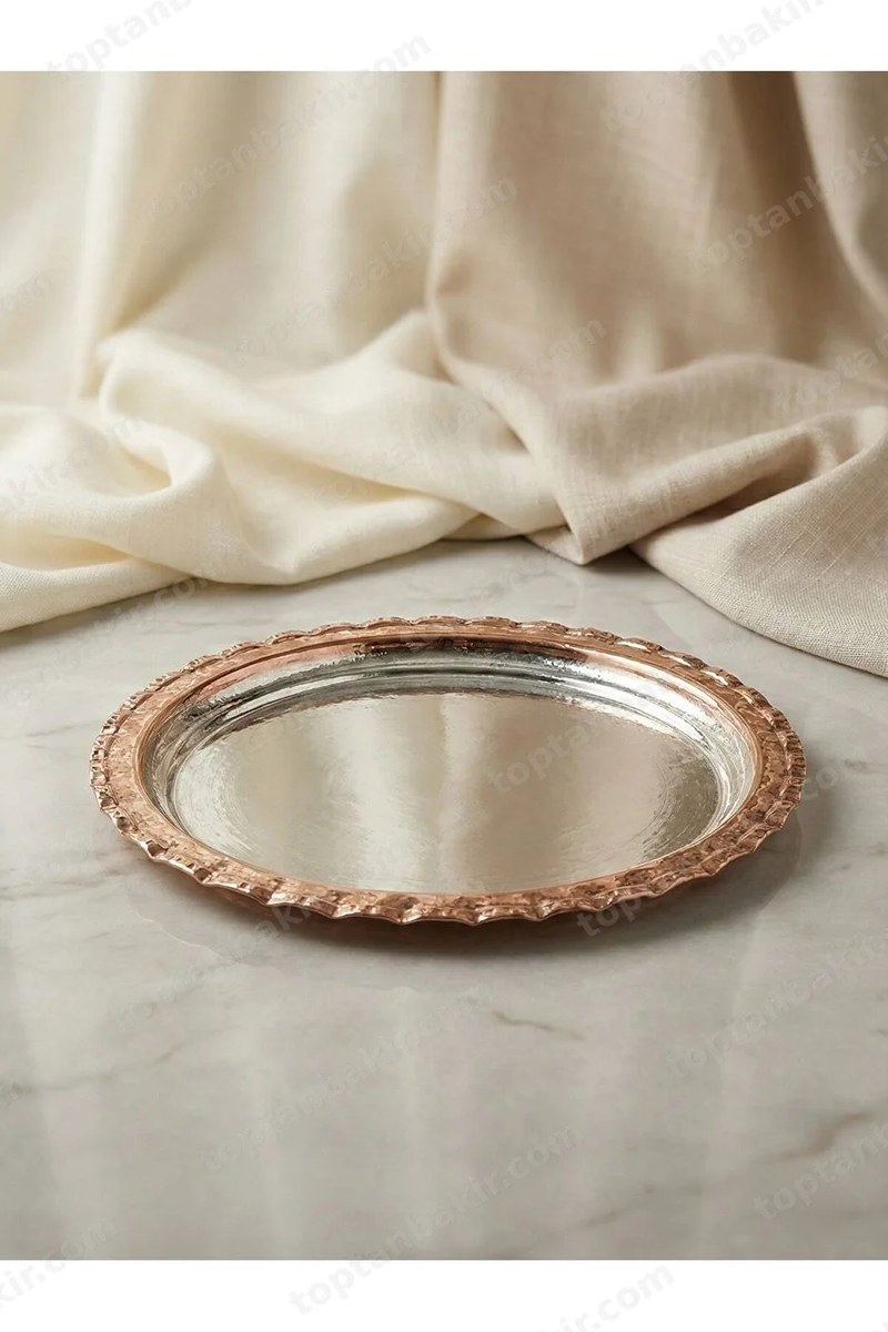Red Copper Rope-Edged Tray (25 CM)